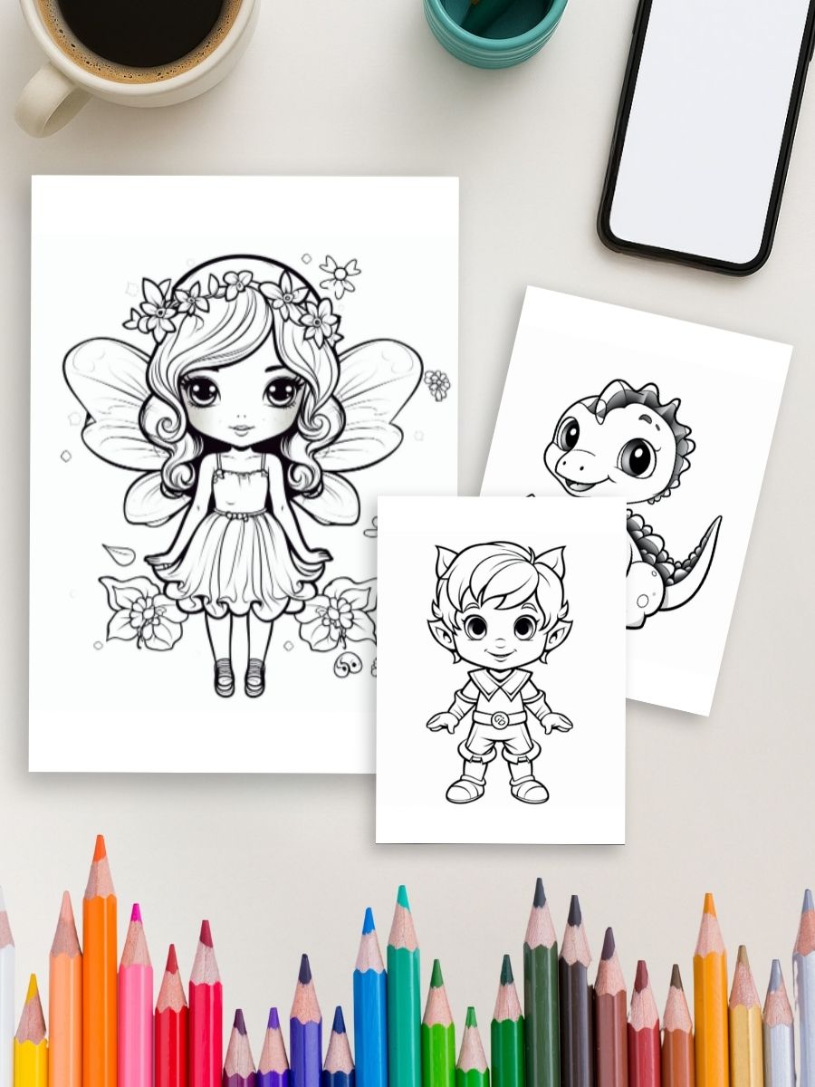 Mermaid Tales & Mythical Friends – 70 Fantasy Story Coloring Pages - Image 4